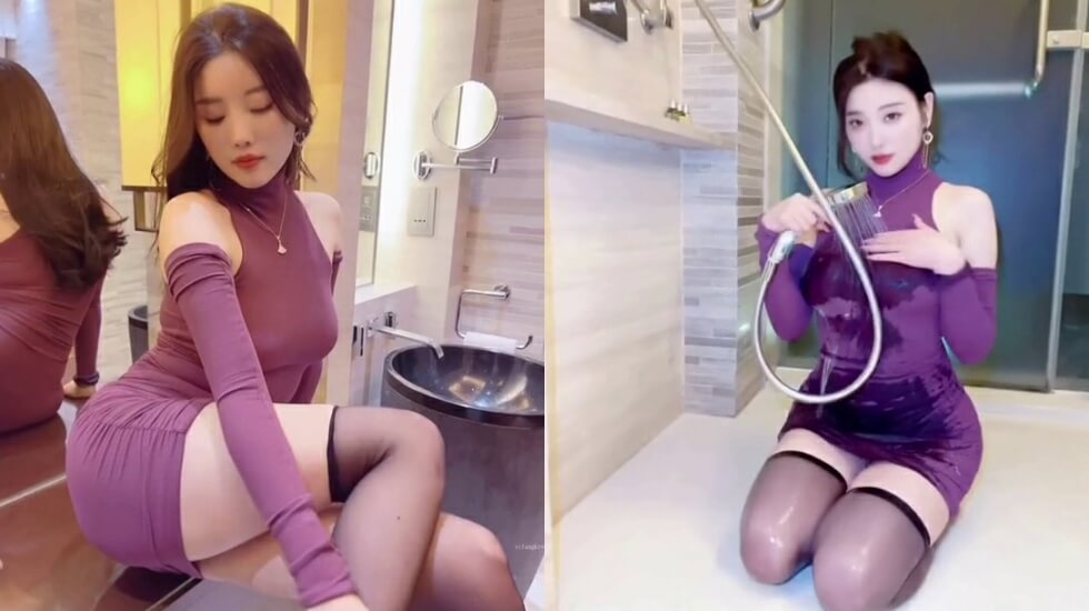 美艳女神杨晨晨最新洗浴激情私拍无内真空揉穴揉胸凸点 花洒喷头对着BB的